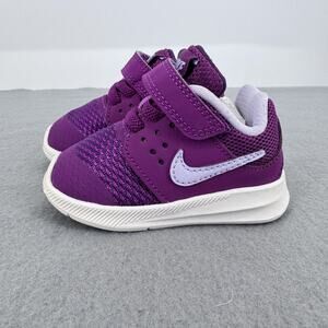 Nike Shoes Toddler Girls Size 3C Purple Hook & Loop Running Sneakers 869971-500